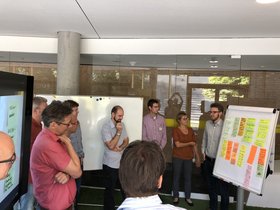 Foto: Gruppenbild beim Brainstorming in einem Workshop 